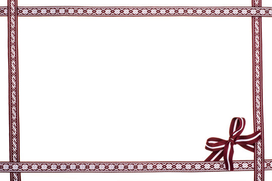 Border frame of national latvian ribbons