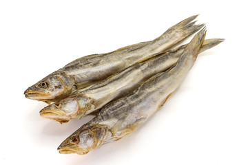 Salted fish isolated on white background