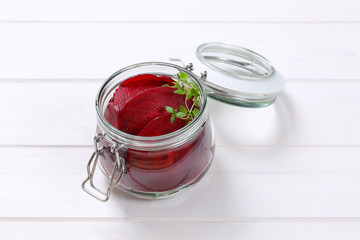 thin slices of beetroot