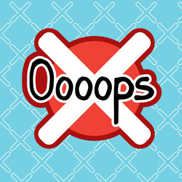 Oooops Sticker Social Media Network Message Badges Design Vector Illustration