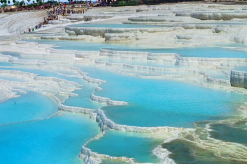 View of the calcareous minerals in Pamukkale
