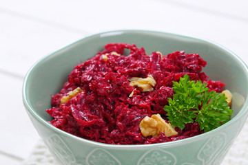 fresh beetroot spread with walnuts