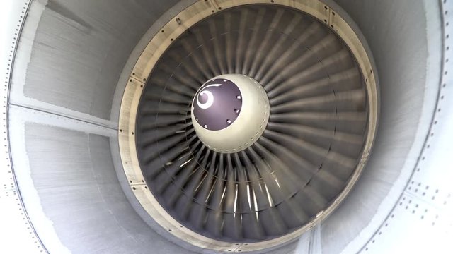 Jet engine - Turbine blades of airplane