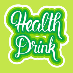 Health Drink Organic Eco Food Stickers Healthy Lifestyle Vector Illustration