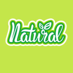 Natural Organic Eco Food Stickers Healthy Lifestyle Vector Illustration