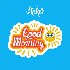 Good Morning Sticker Social Media Network Message Badges Design Vector Illustration