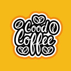 Coffee Sticker Social Media Network Message Badges Design Vector Illustration