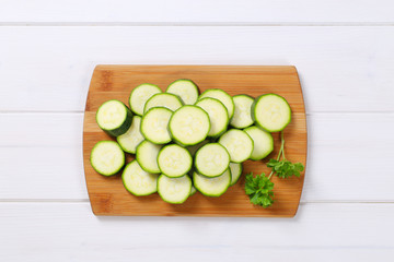 sliced green zucchini