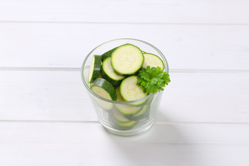 sliced green zucchini