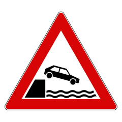 Verkehrsschild Gefahr Ufer