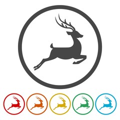 Deer icons set - vector Illustration 