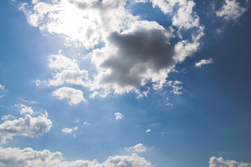 Naklejka na ściany i meble blue sky with cloud close-up nice weather