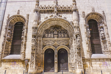 Fototapeta na wymiar Famous landmark in the city of Lisbon called Portal de nossa senhora - LISBON - PORTUGAL - JUNE 17, 2017