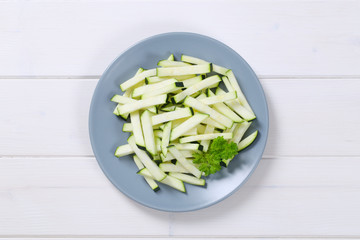 zucchini cut into strips