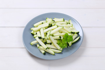 zucchini cut into strips