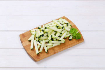zucchini cut into strips
