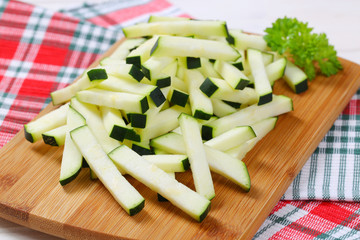 zucchini cut into strips