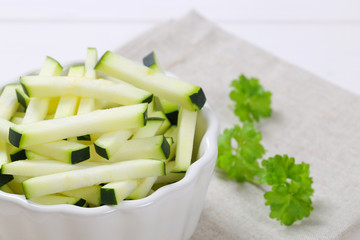 zucchini cut into strips
