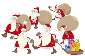 santa claus group cartoon