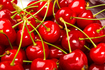 large ripe red cherries