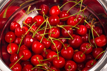 large ripe red cherries