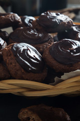 Selfmade chocolate cookies macro