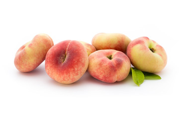 Peach. Fruit with isolated on white background.