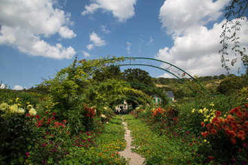 House and garden of Claude Monet  at sunny day in Giverny, France.
