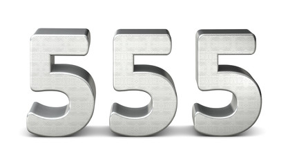 555 zahl silber 3d number silver struktur