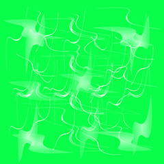 Calm green background with smooth lines.