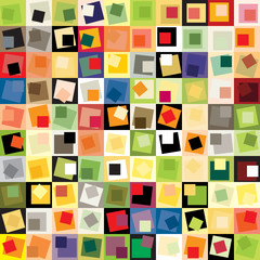 Geometric seamless patterns. A pattern composed of simple geometric shapes. Different colors. Variegated background.