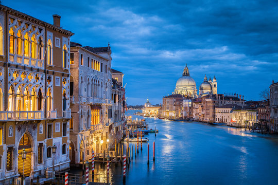 Canal Grande in mystic twilight, Venice, Italy