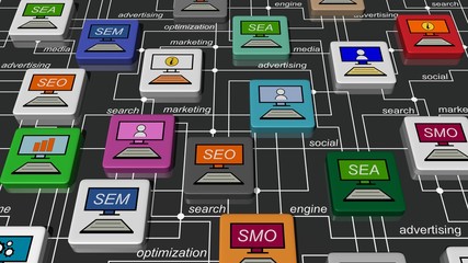 3D rendering illustration of strategy webmarketing tools