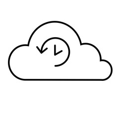 Vector line icon cloud service archive restore backup