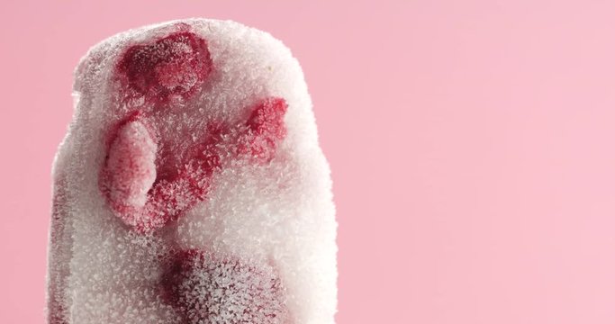 raspberry frozen ice cream stick