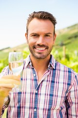 Portrait of man holding wineglass