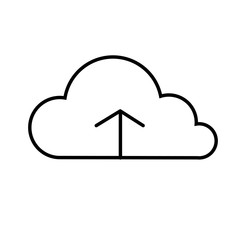 Vector line icon cloud service service store disk users computer network connection exchange