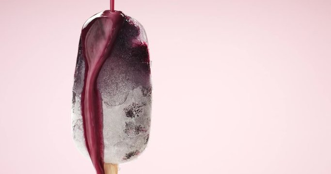 blackberry frozen juise sorbet ice cream in stick