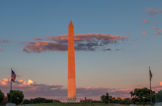 The Washington Monument Site During Sunset
