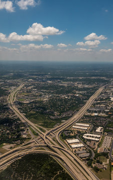 Aerial View of Austin Highway 290 With Cloudy Skies