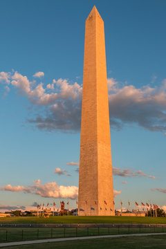 The Washington Obelisk During Sunset Light