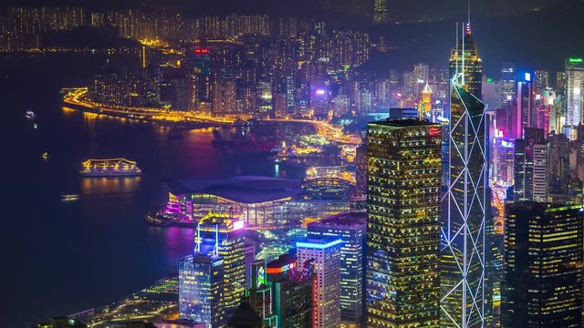 Hong Kong timepalse Night view Harbour view