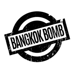 Bangkok Bomb rubber stamp. Grunge design with dust scratches. Effects can be easily removed for a clean, crisp look. Color is easily changed.