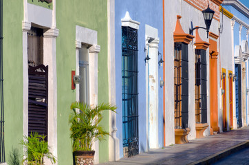 Colonial Houses on the Street