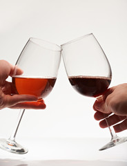 Toast of two wine glasses