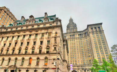 Surrogate's Courthouse and Manhattan Municipal Building in New York City, USA