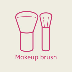 Make up brush thin line icon.