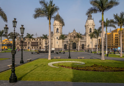 The Basilica Cathedral of Lima at Plaza Mayor - Lima, Peru