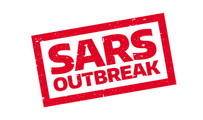 Sars Outbreak rubber stamp. Grunge design with dust scratches. Effects can be easily removed for a clean, crisp look. Color is easily changed.