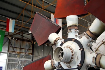 Detail of an old hovercraft turbine lift fan